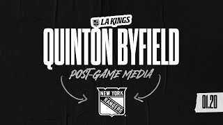 Forward Quinton Byfield  012024 LA Kings Win over New York Rangers  Postgame Media [upl. by Ahsert]