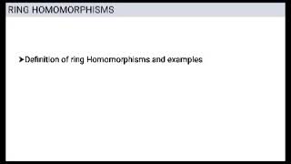 Homomorphism of Rings [upl. by Yenalem926]