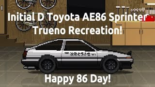 Initial D Toyota AE86 Sprinter Trueno Recreation in Pixel Car Racer Version 20 [upl. by Notsirb]