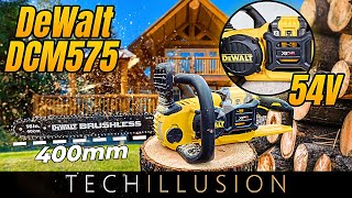 🔥THE POWERFULL Cordless Chainsaw DCM575N from DeWalt 😱  DeWalt DCM575N 400mm  Review amp Test [upl. by Hoffert]