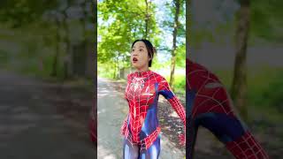 Venom Mask  Spiderman Becomes Venom and Accidentally Gets Hurt by Spidergirl shorts spiderman [upl. by Aruol]