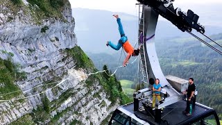 Extreme Slackline Stunts  Ultimate Slacklining Compilation [upl. by Christabella]