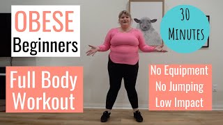 PLUS SIZE Full body Workout  Obese Beginner Workout Low Impact  No Equipment  No Jumping [upl. by Yadrahc]