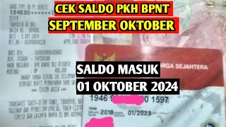 CEK SALDO PKH BPNT HARI INI ADA SALDO MASUK 400RB 01 OKTOBER 2024 [upl. by Foah]