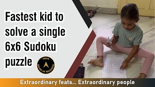 Fastest kid to solve a single 6x6 Sudoku puzzle [upl. by Uriisa]