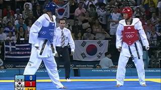 Olympic Games Athens 2004 Taekwondo Greece vs korea 80kg final KO [upl. by Cumings]