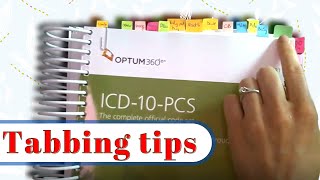 ICD 10 PCS book tabbing  PCS coding tips for inpatient coding and CCS exam prep [upl. by Ellerrad]