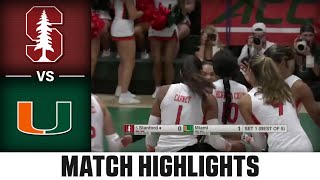 Stanford vs Miami Match Highlights  2024 ACC Volleyball [upl. by Phila]