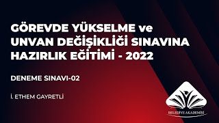 Deneme Sınavı 02 Zabıta Personeli Görevde Yükselme ve Unvan Değişikliği Sınavı [upl. by Doscher863]