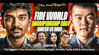 Ding Liren vs Gukesh  Game 4  FIDE World Championship Match 2024  Ft Sagar Tania Amruta Sahil [upl. by Bekaj]