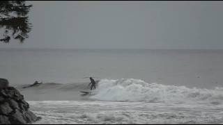 Serious waves at Jordan River Point Surf s up Kayaks too [upl. by Ybreh]