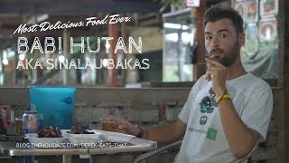 Eating Babi Hutan aka Sinalau Bakas in Sabah East Malaysia  Derek Eats That episode 4 [upl. by Bloch589]