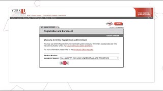 York University Course Enrolment Tutorial [upl. by Eiramyma7]