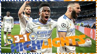 HIGHLIGHTS  Real Madrid 31 Manchester City  UEFA Champions League [upl. by Aitnom]