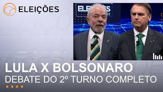 DEBATE LULA E BOLSONARO COMPLETO Lula e Bolsonaro participam do 1º debate presidencial do 2º turno [upl. by Avivah]