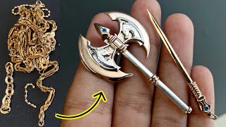 Jewelry to make at home  making axe pendant with hidden blade [upl. by Resa]