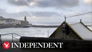 Rough sea in Cornwall as Storm Eunice hits England [upl. by Monetta]