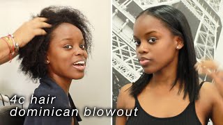 Dominican Blowout Routine On Natural 4C Hair No Heat Damage [upl. by Ttesil]