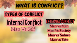 What is Conflict Types of Conflict External Conflict Internal Conflict Elements of Novel [upl. by Neyugn114]