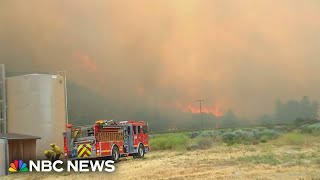 Brush fire north of LA forces evacuations [upl. by Nottap]