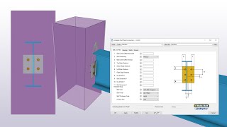 Tekla Structures 2022 – How to use the Lindapter end plate connection [upl. by Gnihc]