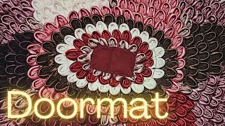 how to make doormat at home using old clothes  table mat [upl. by Nallac]