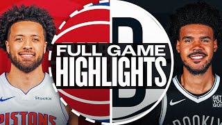 PISTONS at NETS  FULL GAME HIGHLIGHTS  November 3 2024 [upl. by Daisi971]