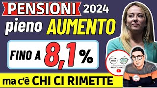 PENSIONI GENNAIO 2024 ➜ AUMENTO 81 PER QUESTI PENSIONATI 📈 ma ECCO CHI CI RIMETTE CON LA MANOVRA [upl. by Elleinaj]