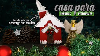 🧑🏻‍🎄 Casita NAVIDEÑA de CARTÓN  Manualidades NAVIDEÑAS con MATERIAL RECICLADO [upl. by Robi829]