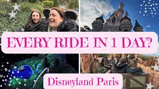 EVERY Disneyland Park RIDE amp ATTRACTION at Disneyland Paris in ONE DAY [upl. by Nailuj955]