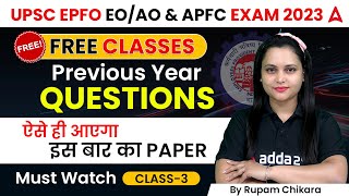 UPSC EPFO 2023 APFC AO amp EO  UPSC EPFO Previous Year Questions English [upl. by Barclay]