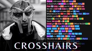 MF DOOM  Crosshairs  Lyrics Rhymes Highlighted [upl. by Bernt]