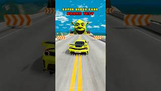 Super Heros Cars Brake Test Challenge 🦸 short beamngdrive [upl. by Lleihsad]