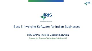 IRIS SAP Einvoice Cockpit Solution [upl. by Pammi677]