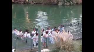 Baptism at Yardenit Baptismal Site אתר טבילה ירדנית [upl. by Dorrehs]