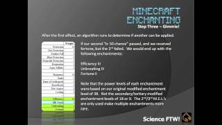 Science FTW  Minecraft Enchanting Guide for Probabilities [upl. by Aynahs719]