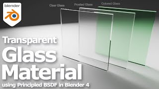 How to make Transparent Glass Material in Blender 4 using Principled BSDF Shader Node [upl. by Itak874]