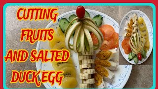 CUTTING FRUITS AND SALTED DUCK EGG cutting foodfruits viravideo trending asmr [upl. by Laith673]