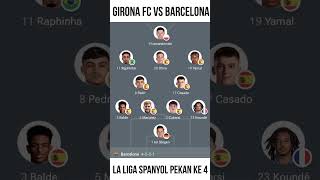 Starting lineup GIRONA FC VS BARCELONA  LA LIGA SPANYOL Pekan Ke 5 [upl. by Cathrine632]