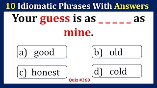 Idiomatic Phrases Quiz I Can You Score 1010  Idioms and Proverbs I [upl. by Olmstead]