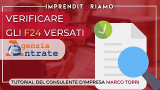 Verificare gli F24 versati  Servizio dellAgenzia delle Entrate [upl. by Sharyl]