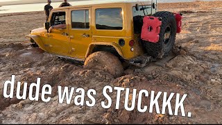 Built Jeep SUPER stuck Sand Hollow Recovery [upl. by Tonya]