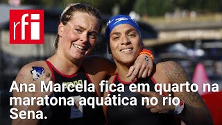 Ana Marcela fica em quarto na maratona aquática no rio Sena “briguei até o fim por medalha” [upl. by Day]