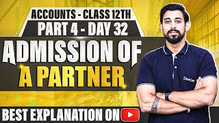 Admission of a Partner  Chapter 3  Accountancy Class 12  Part 4 [upl. by Nnylak224]