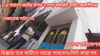 ১৫ শতাংশের কমপ্লিট ১টি বাড়ী বিক্রয় হবে ৫ তলা ফাউন্ডেশন দেয়া riponvlogjomi জমি [upl. by Ecnedurp]