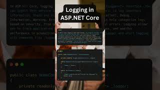 Logging in ASPNET Core coding aspnetcore programming technology manojdeshwal shorts viral [upl. by Yraeg]