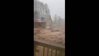 Violent mudslide captured on camera in North Carolina [upl. by Adnoel]