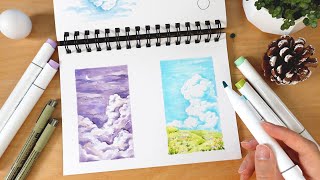 How to Draw Clouds with Markers Tutorial [upl. by Finn]