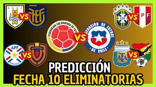 FECHA 10 ELIMINATORIAS SUDAMERICANAS 2026 PREDICCIÓN Y ANÁLISIS [upl. by Gratia]