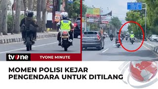 Polisi Kejar Pemotor yang Hendak Ditindak Ternyata Sudah Ditilang Duluan  tvOne Minute [upl. by Shaffer424]